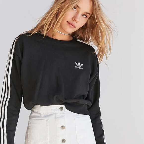 Adidas 3 stripe cropped sweatshirt - Picture 1 of 4
